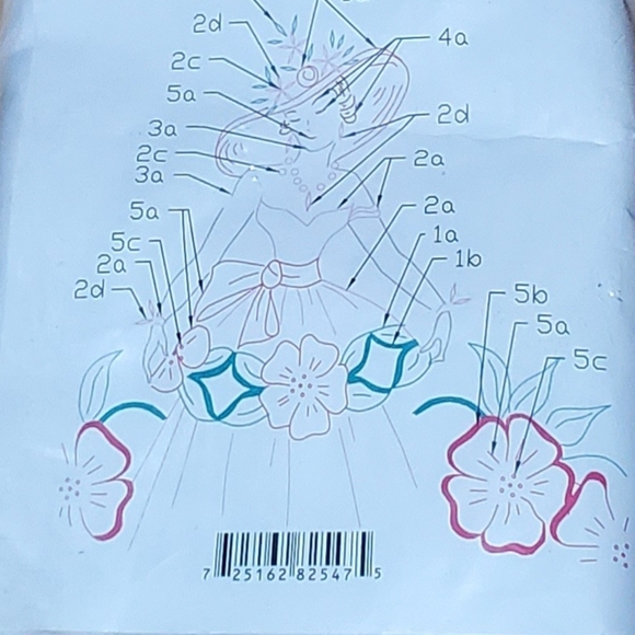 Fairway Needlecraft Vintage Embroidery Flower Lady Pillowcases - Picture 4 of 4